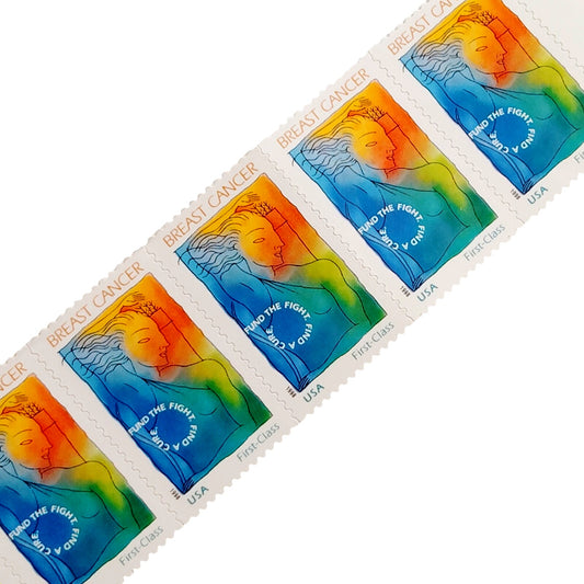 Strip of 5 – 1998 USA 32¢ Breast Cancer Research MNH Scott B1 Semipostal