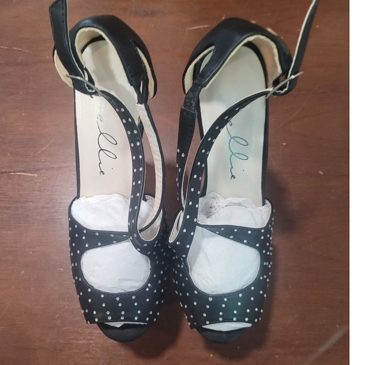 Ellie Shoes Women’s Black Platform Stiletto with Studs – 709-WICKED, Size 7