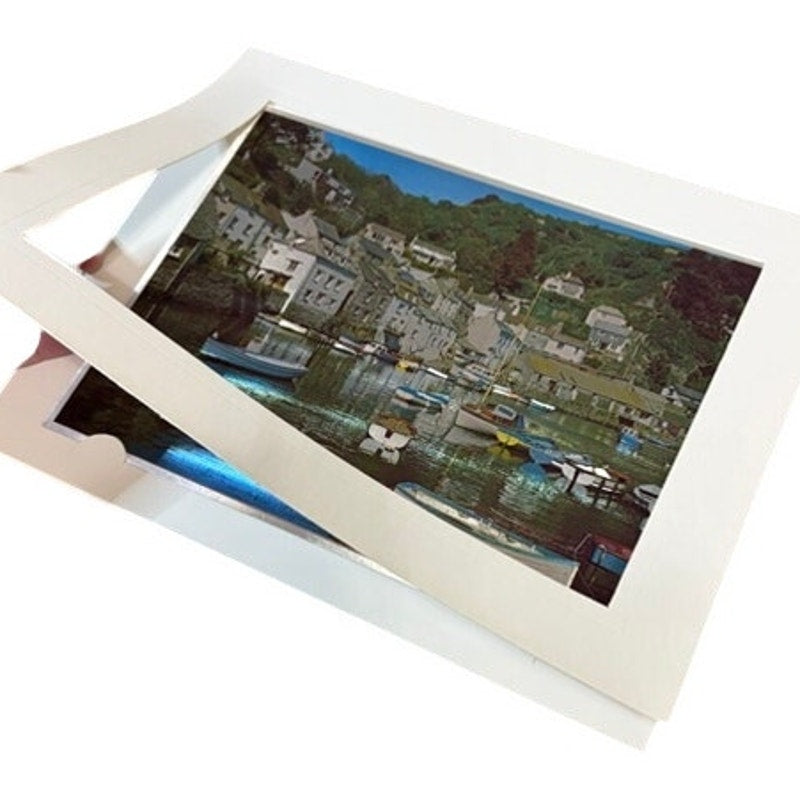 VTG Holographic Foil Art Prints - Polperro & Mevagissey Cornwall England Harbor