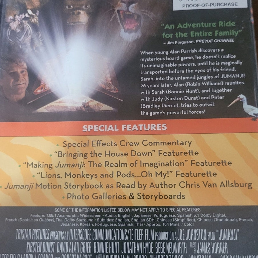Jumanji DVD 1995 Special Edition Robin Williams Fantasy Adventure Family Movie