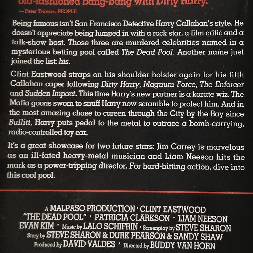 The Dead Pool VHS 1988 Clint Eastwood Dirty Harry Warner Home Video Action Thriller