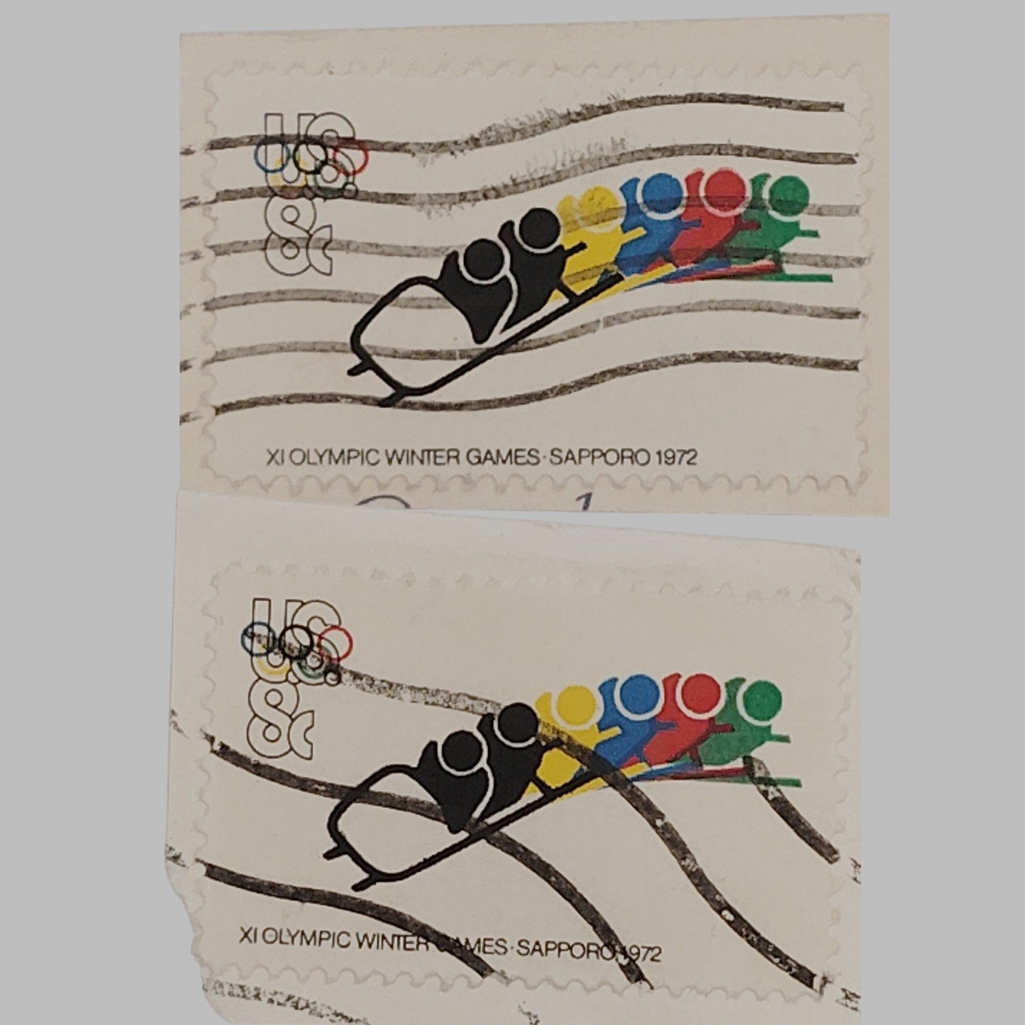1972 Sapporo Olympics Stamps – 8¢ – Lot of 2 Used – Scott #1461, Vintage