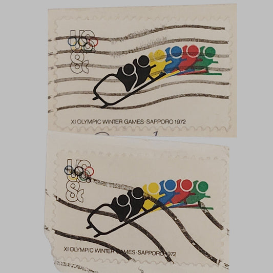 1972 Sapporo Olympics Stamps – 8¢ – Lot of 2 Used – Scott #1461, Vintage