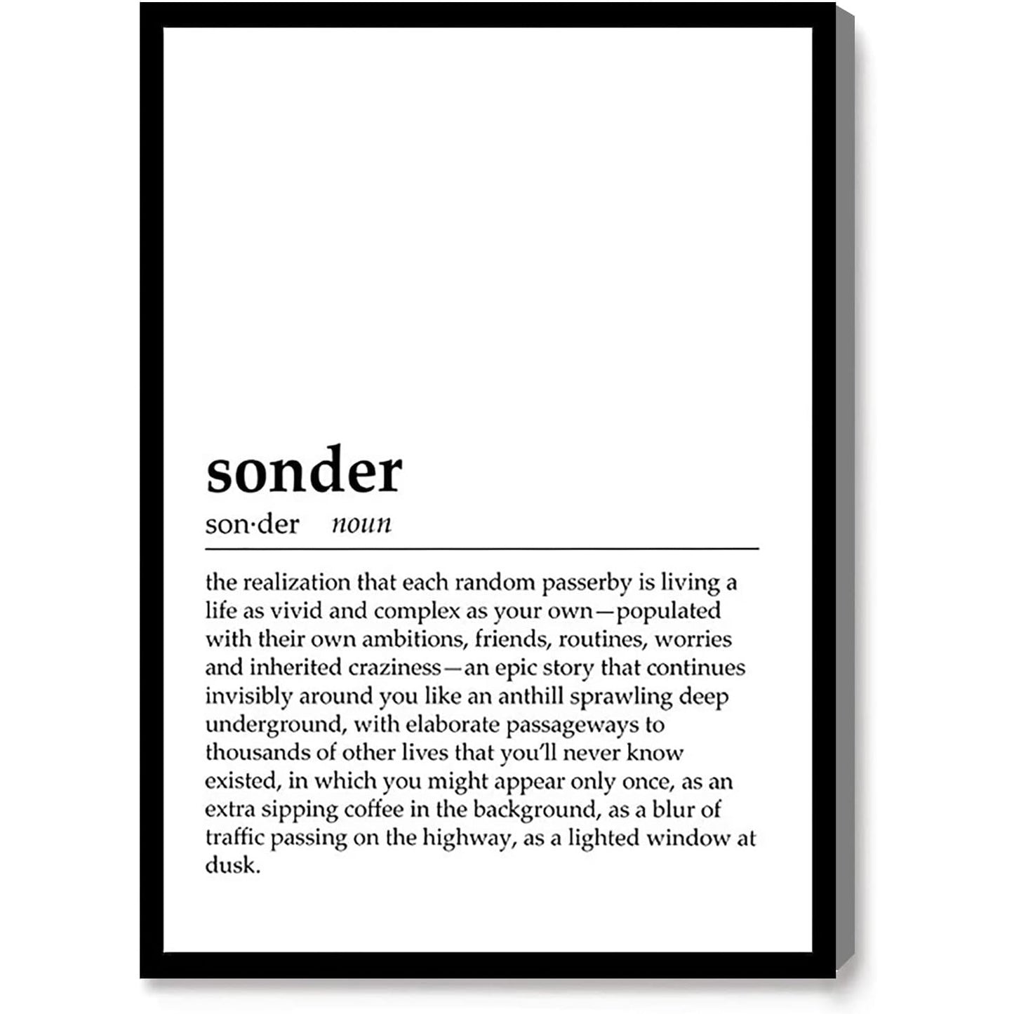 Framed Canvas Wall Art 8×12 Wood Frame Sonder Definition Minimalist Decor