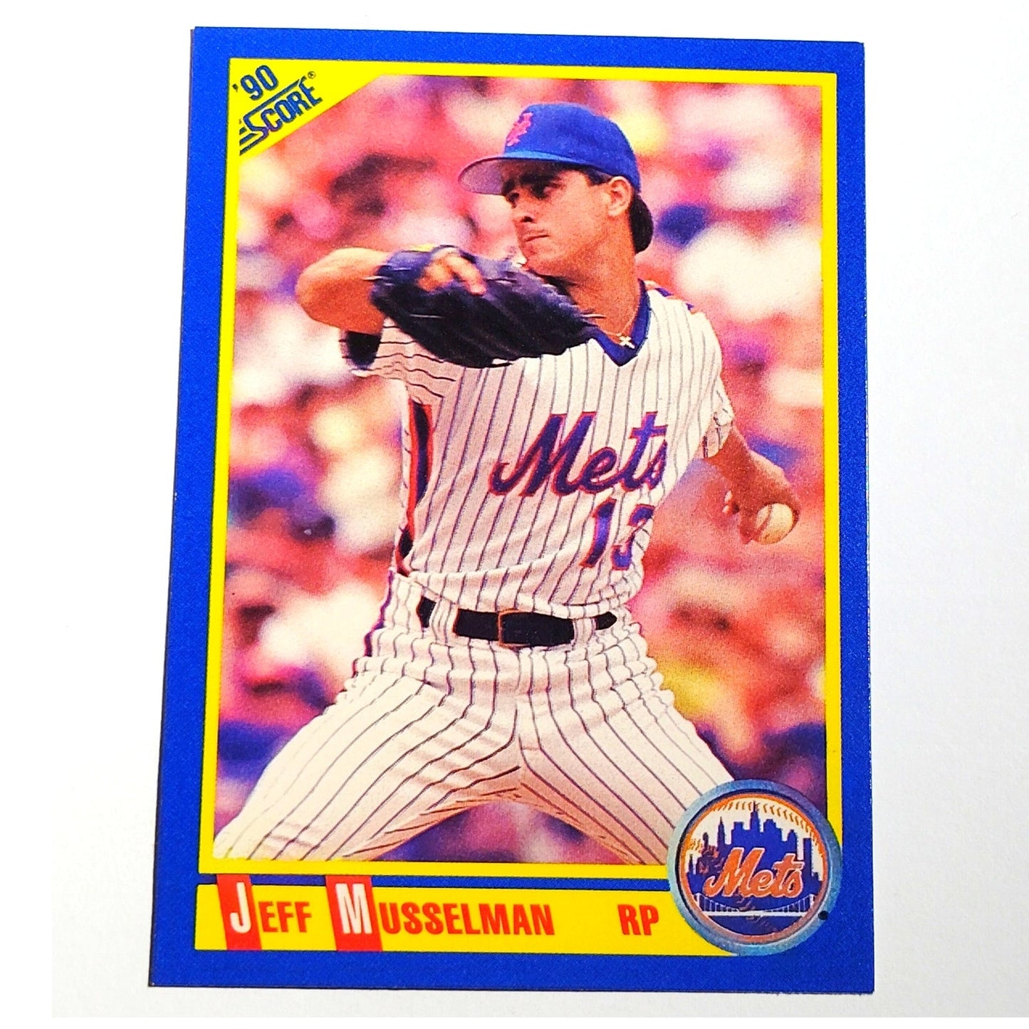 1990 Score Jeff Musselman #525 New York Mets Relief Pitcher MLB Baseball EX