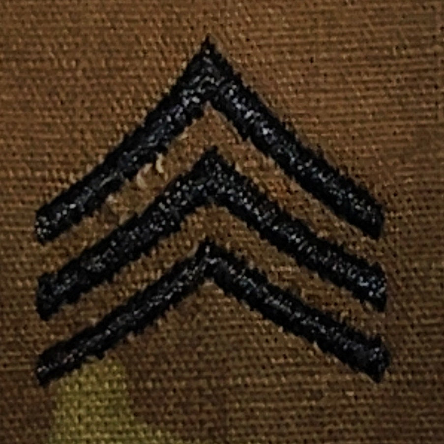 U.S. Army Sergeant (E‑5) OCP Rank Loop Epaulette – Novelty Patch