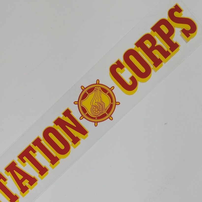 2‑PK Transportation Corps Vinyl Clings – 15.5"x2" – Rear Window Decals