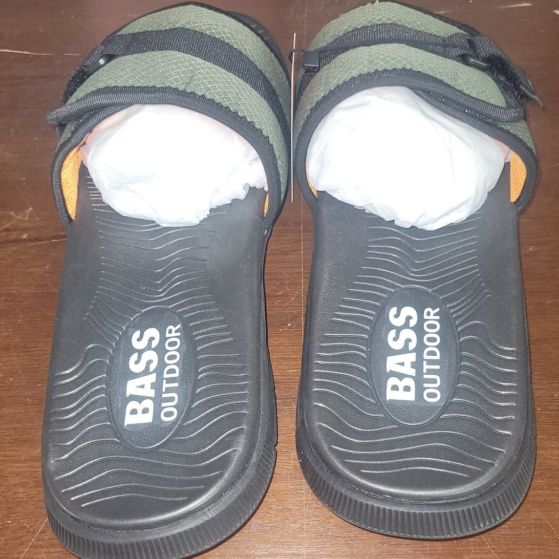 BASS OUTDOOR Men’s TOPO Utility Sandal Boat Shoe – Deep Lichen Green, Size 11.5