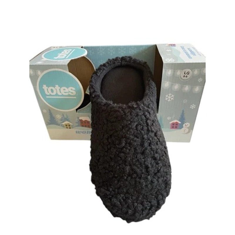 Totes Women's Cozy Slippers, Memory Foam Slippers, Size L (8-9) , Black #34544