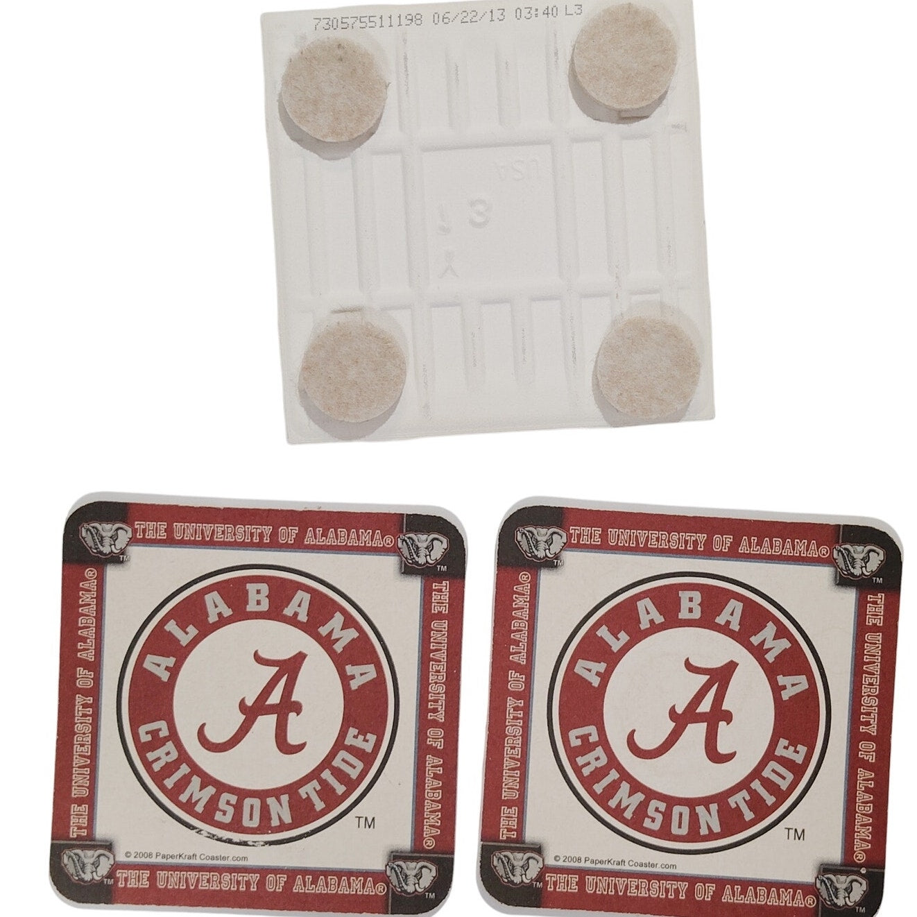 Alabama Trivet & Coaster Set - 1 Handcrafted 4-1/8" SQ. Trivet + 2 PaperKraft 4" SQ. Coasters