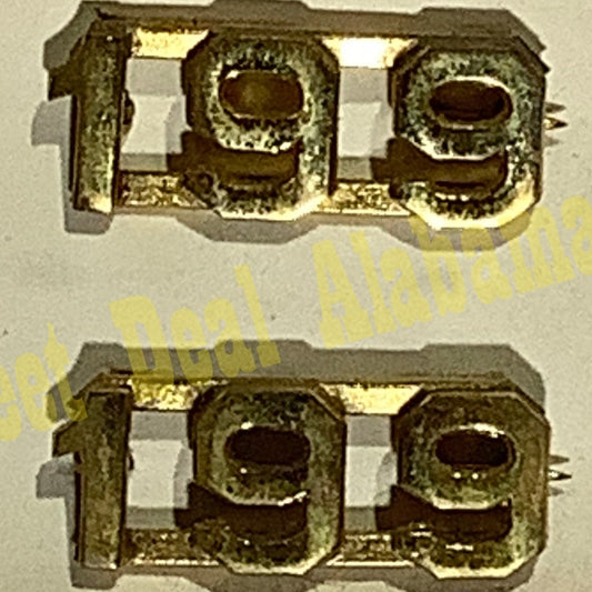 Early/Mid 1900s Brass C-Clasp "199" Collar Devices 3/8"H Hat / Lapel Pins Set