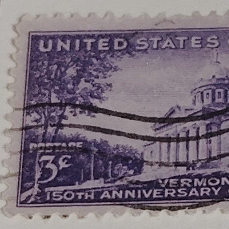 1941 3¢ Vermont Statehood Stamp – Scott 903 – Montpelier Capitol – Canceled