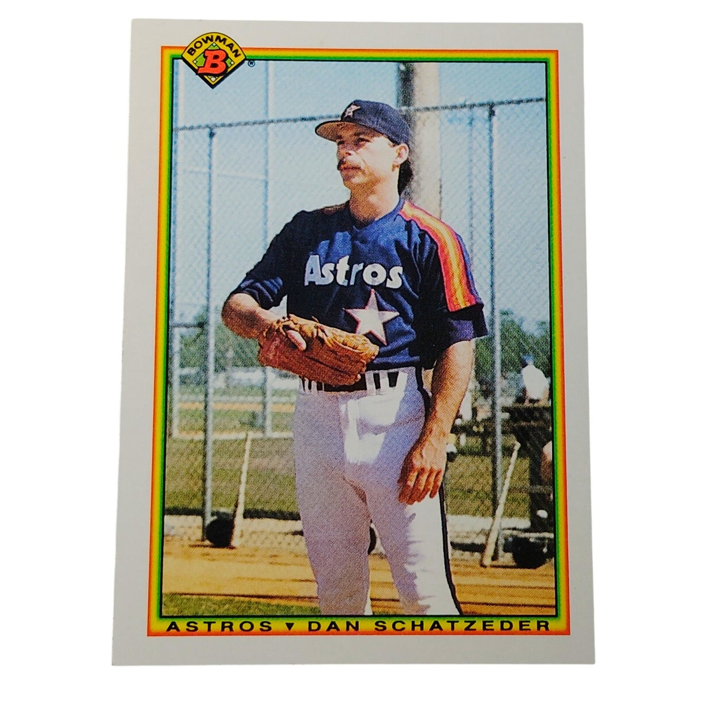 1990 Bowman Dan Schatzeder #69 Houston Astros Pitcher MLB Baseball Card NM