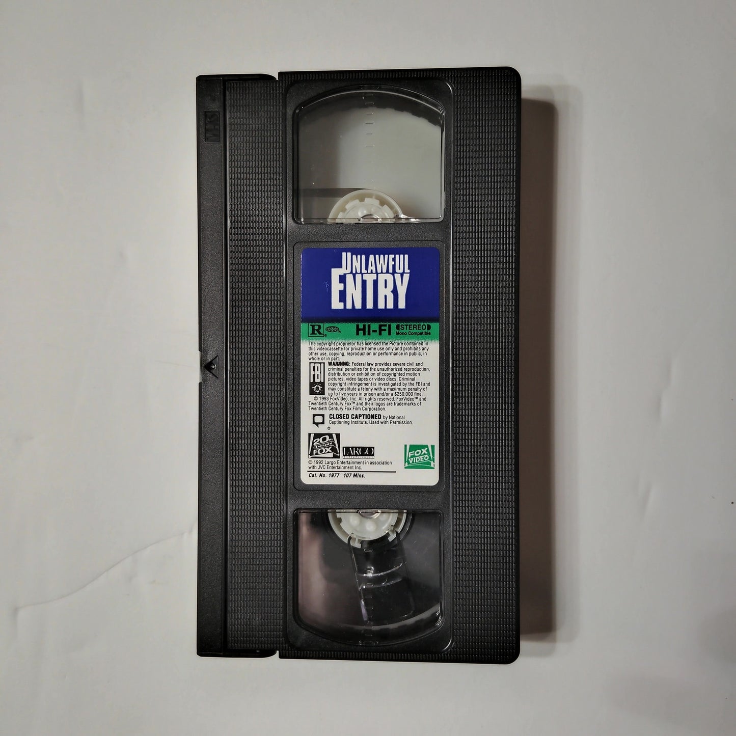 Unlawful Entry VHS 1992 Kurt Russell Madeleine Stowe Ray Liotta Thriller Vintage