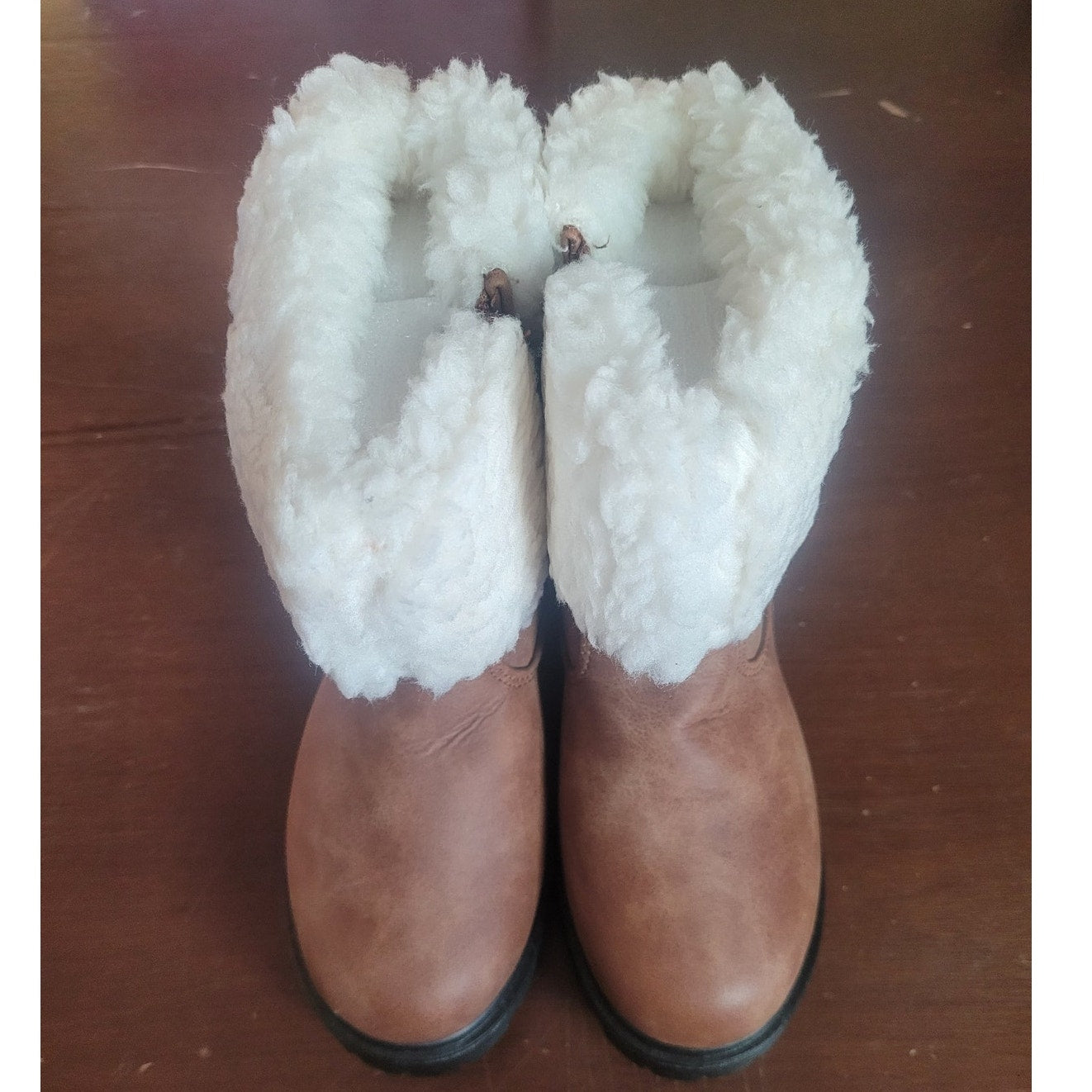 Yoki Camelia-Y Girls Snow Boots, Rust Size 1 Faux Fur Lined, Side Zip Ankle Boot