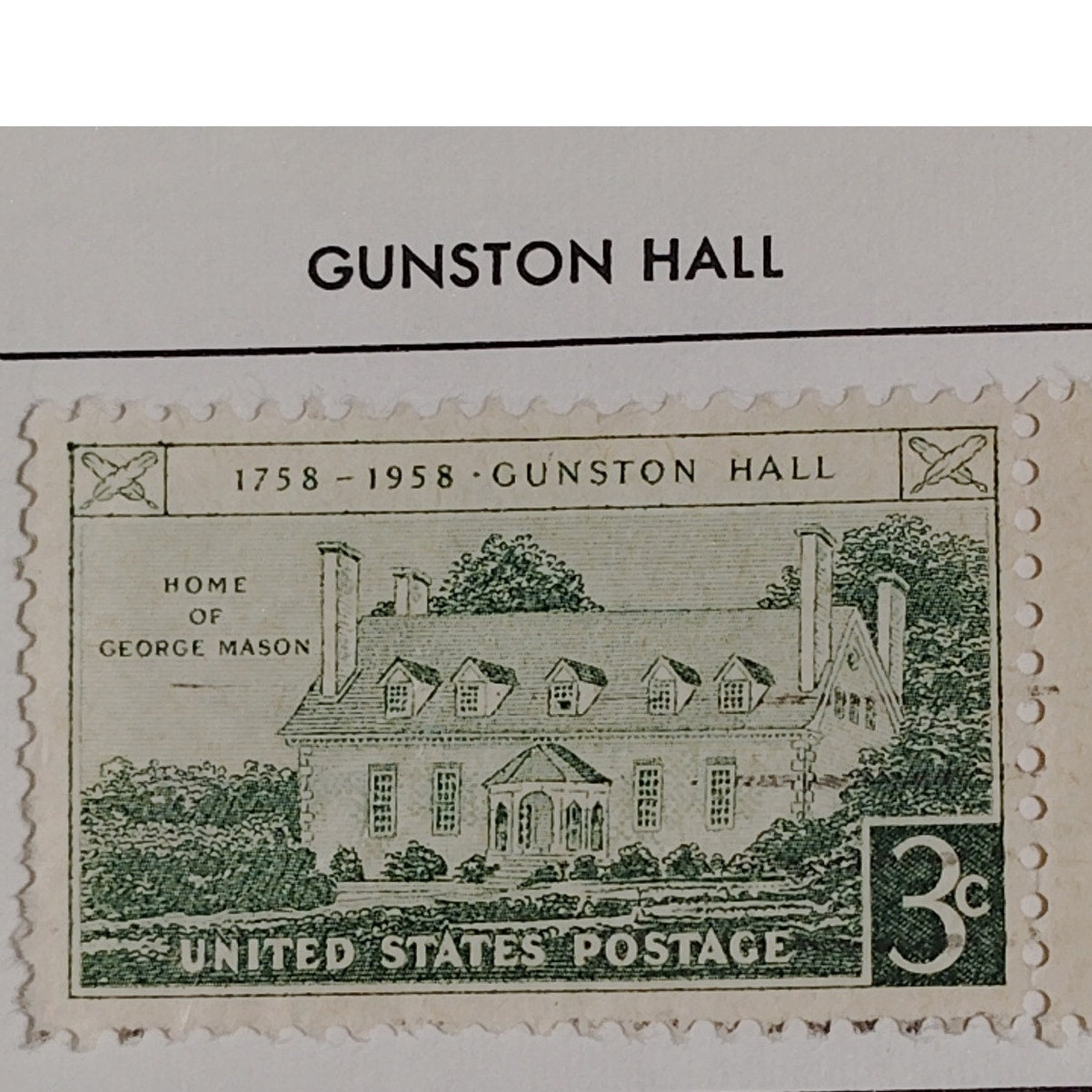 1958 Scott #1104 – 3¢ Gunston Hall / George Mason