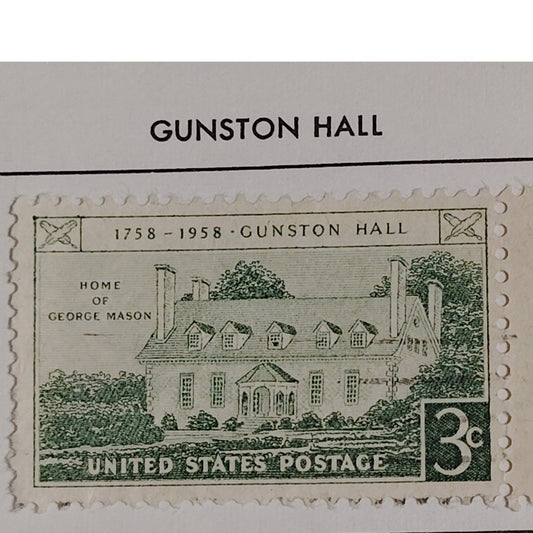 1958 Scott #1104 – 3¢ Gunston Hall / George Mason