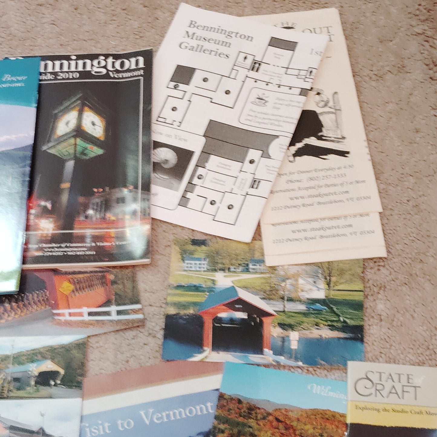 Vintage Vermont Travel Ephemera Lot 2010 Bennington Covered Bridges 1 Lb
