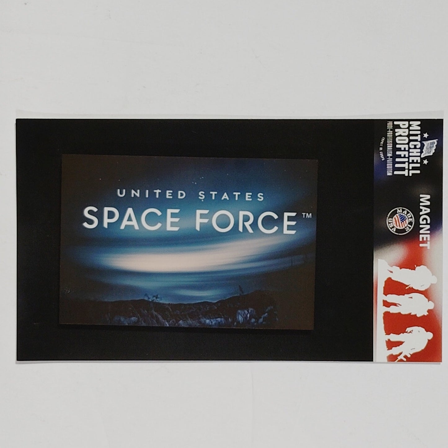 United States Space Force Magnet – 3" x 2" – Hard Plastic – Dark Blue Emblem