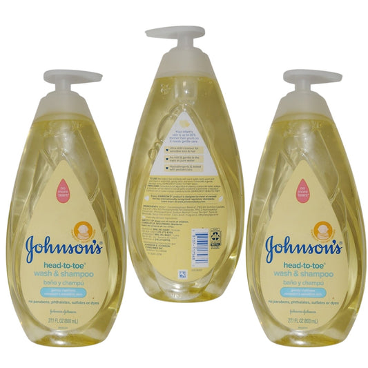 Johnson’s Baby Body Wash & Shampoo 3-Pk 27.1 fl oz Each Gentle Tear-Free Formula
