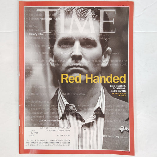 Time Magazine July 24 2017 Red Handed Trump Jr Russia Scandal Back Issue