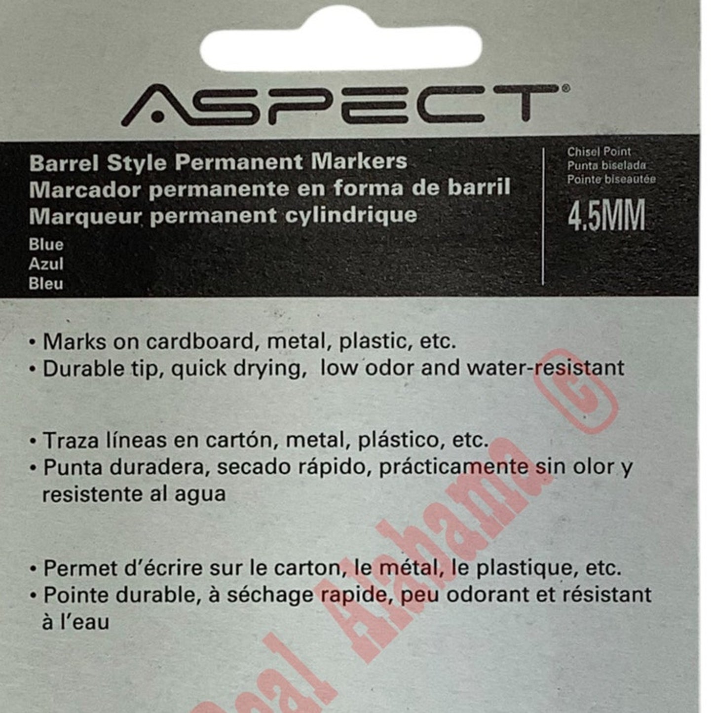 20-PK Fastenal Aspect Permanent Blue Chisel Point Markers, 4.5MM, Barrel Style