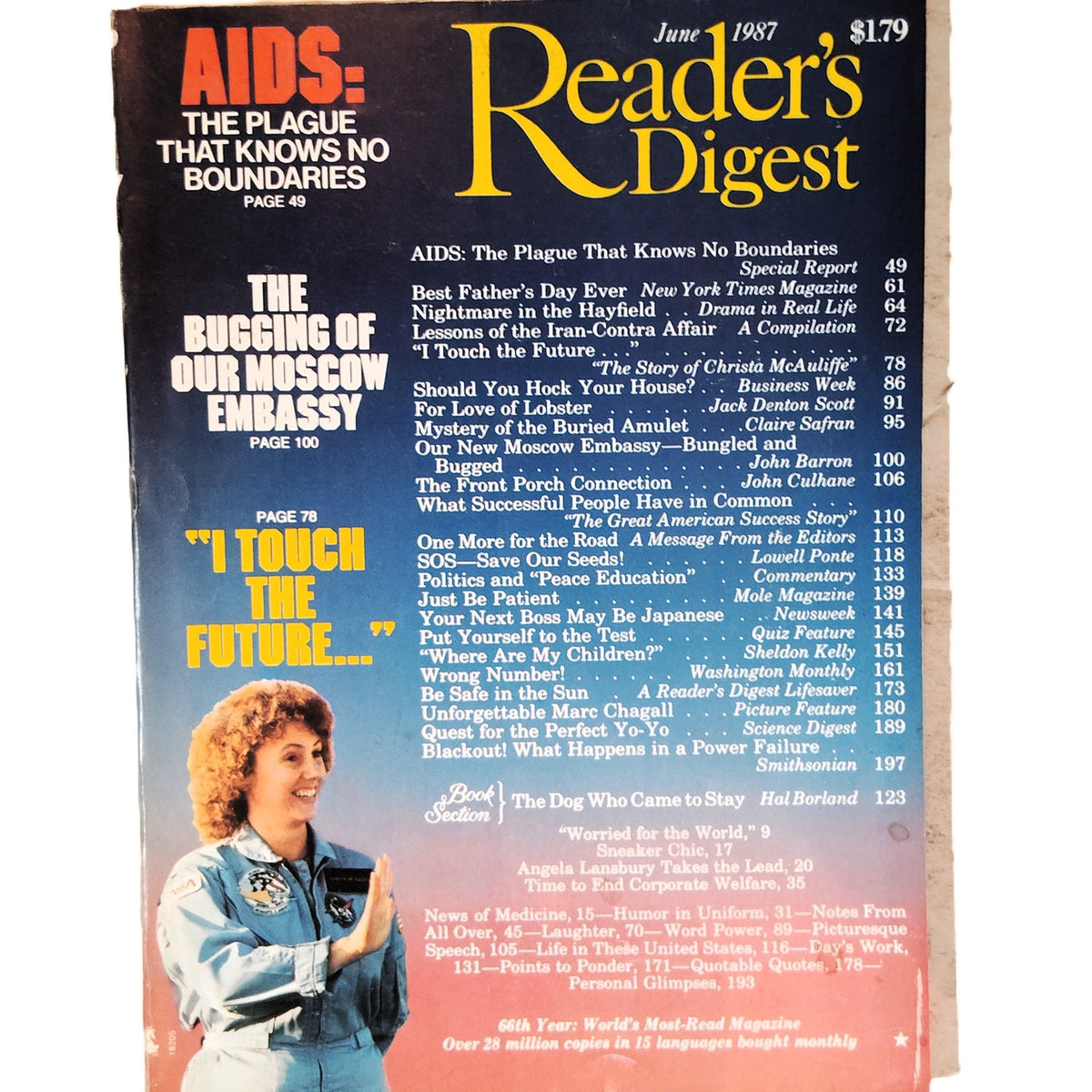 Reader's Digest June 1987 Vintage Magazine - Marc Chagall, AIDS Plague