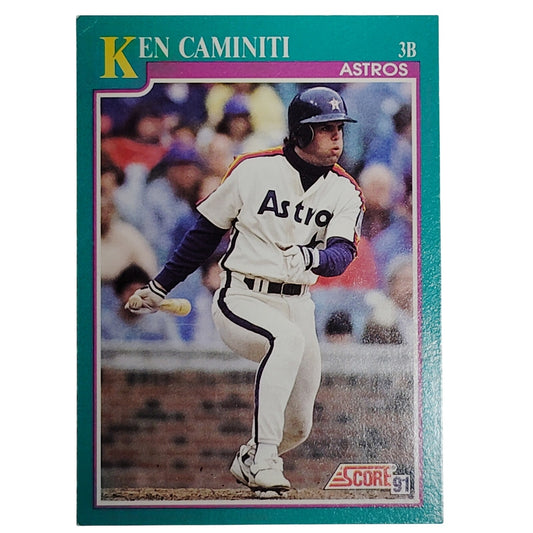 1991 Score Ken Caminiti Card #186 Houston Astros 3B VG/EX (w/ UER - Birthplace)