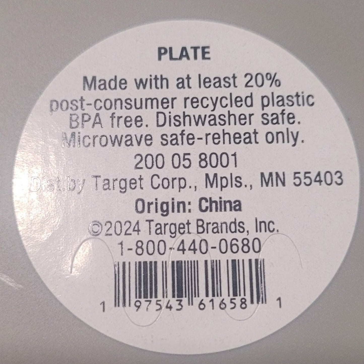 CS/24 10.5" Plastic Dinner Plate – Light Gray – Microwave & Dishwasher Safe