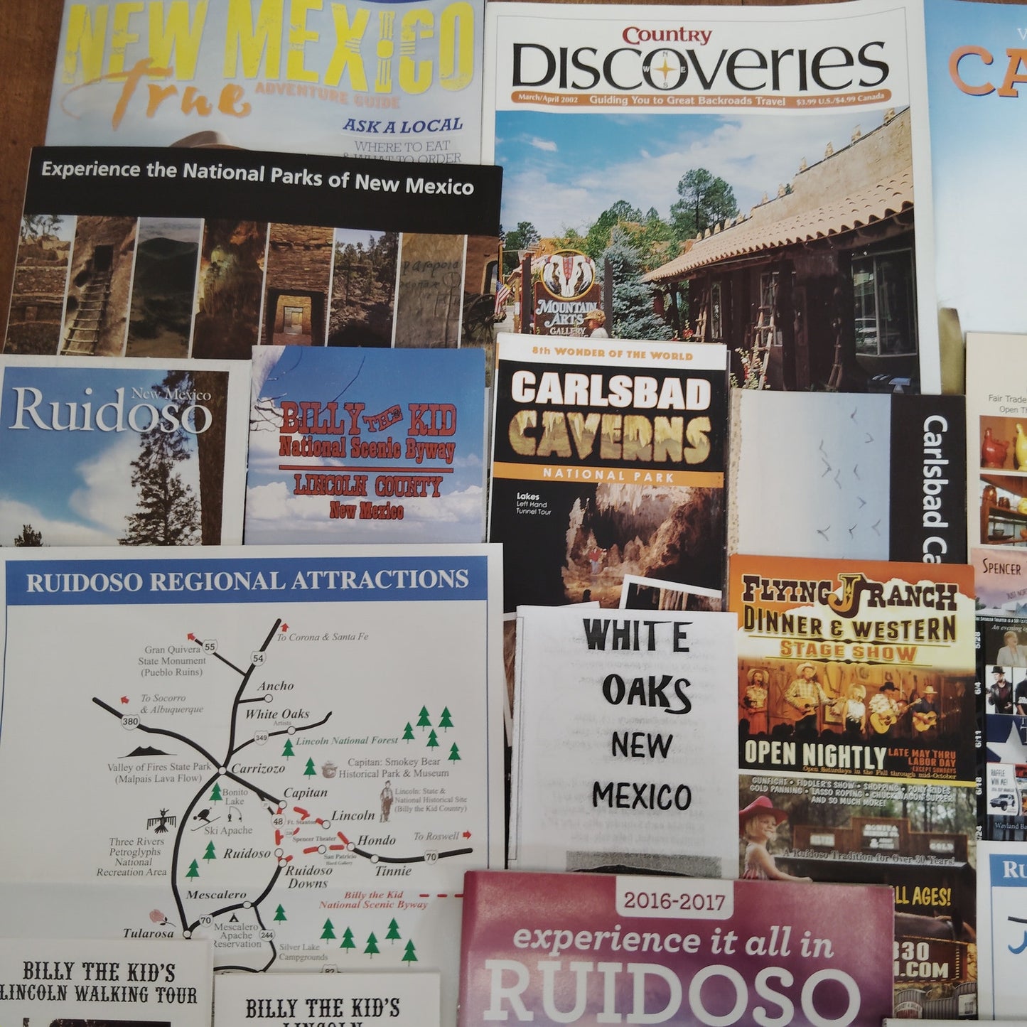 2016-2017 New Mexico Travel Guide & Ephemera Lot - Ruidoso, Carlsbad NM Brochures