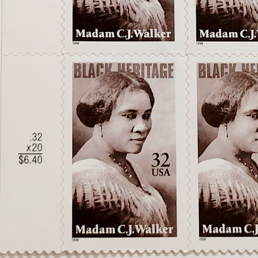 Block of 4 – 1998 USA 32¢ Madam C. J. Walker MNH Scott 3181 Black Heritage