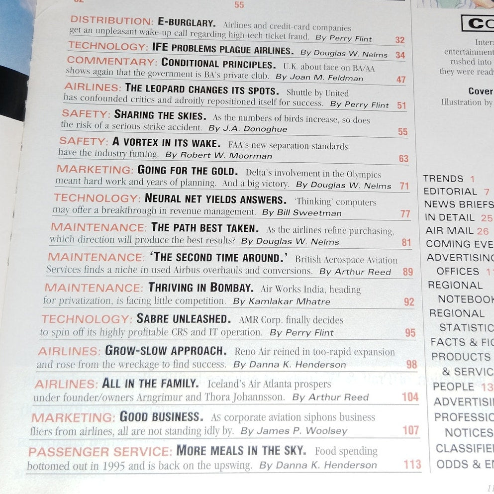 Air Transport World Magazine November 1996 - IFE Problems Plague Airlines