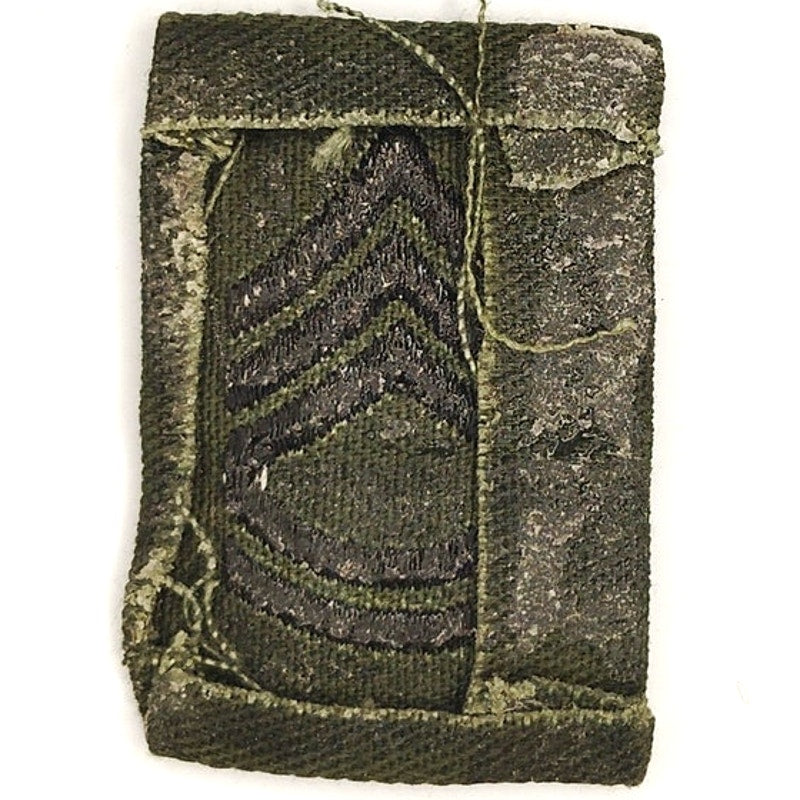 US Army SFC E‑7 Rank Patch Subdued ODG 1‑1/4" × 1‑3/4" TE Cap Device