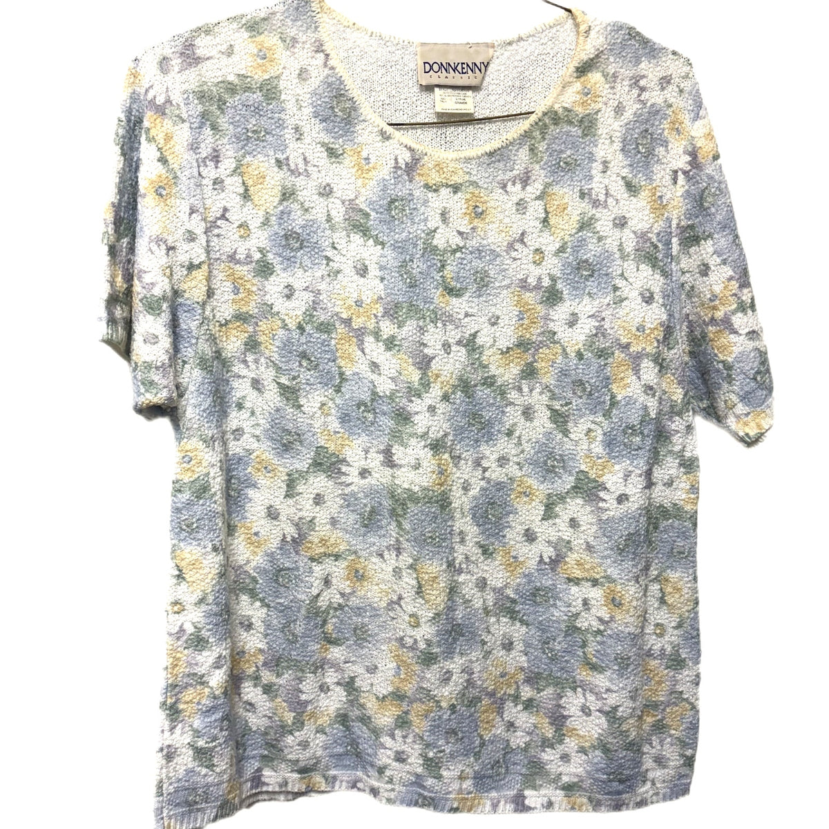 Vintage DONNKENNY Classic Floral Knit Sweater Shirt - Women's Large