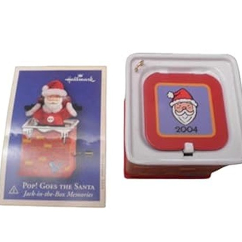 2004 Hallmark Pop! Goes the Santa Jack in the Box Ornament