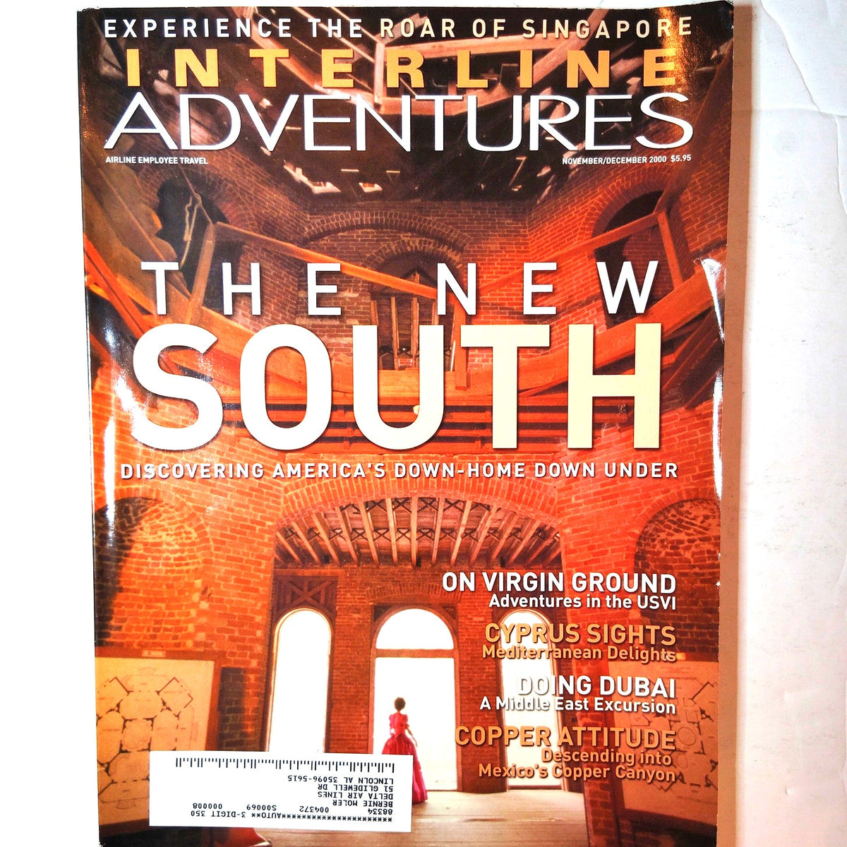 Adventures Magazine Nov/Dec 2000 The New South Vintage Travel Back Issue