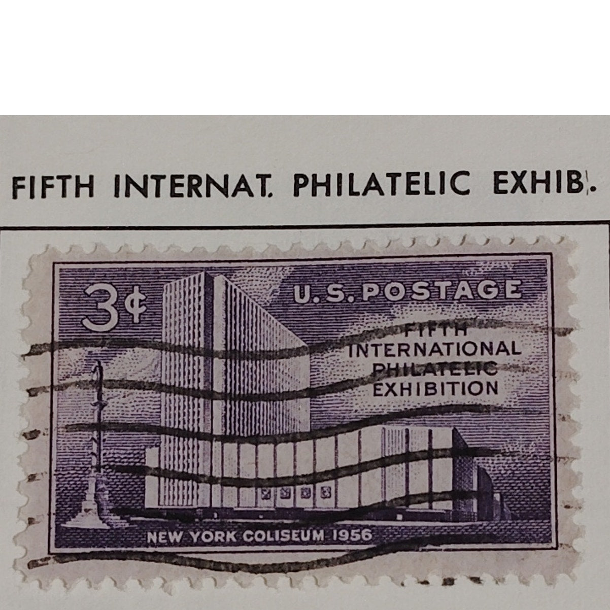 1956 3¢ FIPEX Stamp – New York Coliseum – Scott #1076 – International Philatelic
