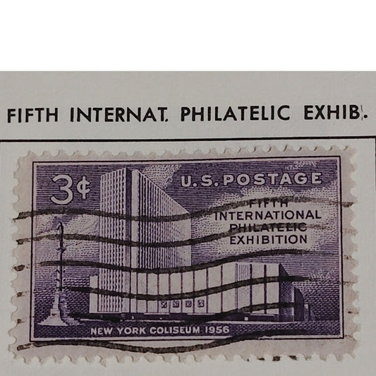 1956 3¢ FIPEX Stamp – New York Coliseum – Scott #1076 – International Philatelic