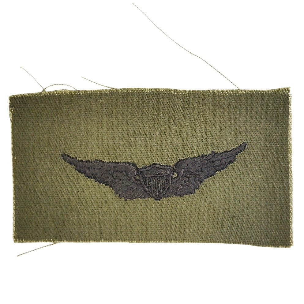 Vintage US Army Aviator Badge Patch Subdued ODG 3‑3/4" × 2" Sew‑On