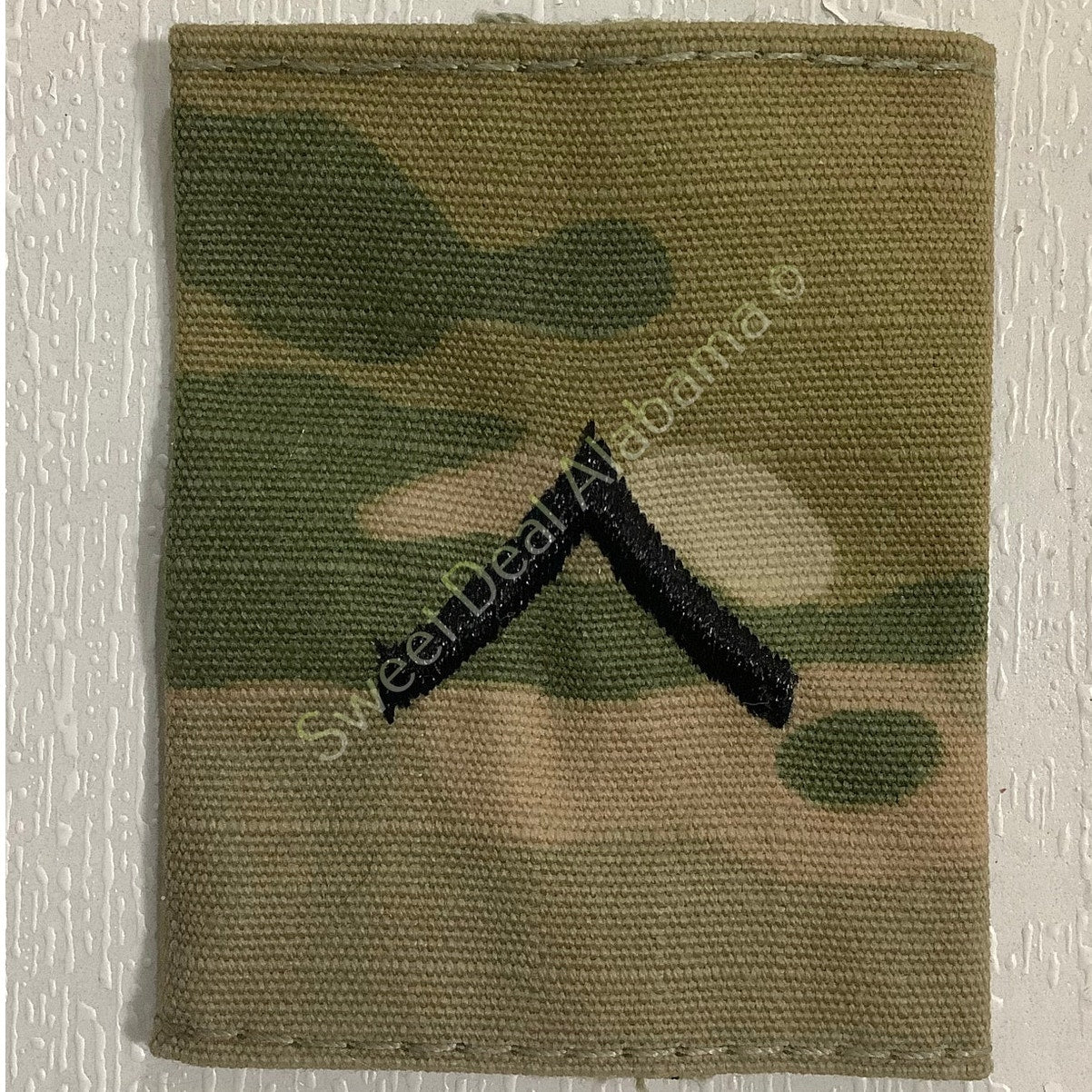 Embroidered Private 2nd Class E-2 OCP Slip-On Rank Insignia, Multi-Camo 2 x 1.75