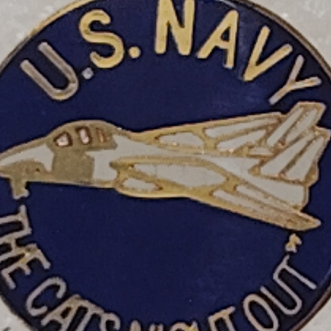 U.S. NavyTomcat "The Cats Night Out" Novelty Hat/Lapel/Brooch Pin, Enamel Metal