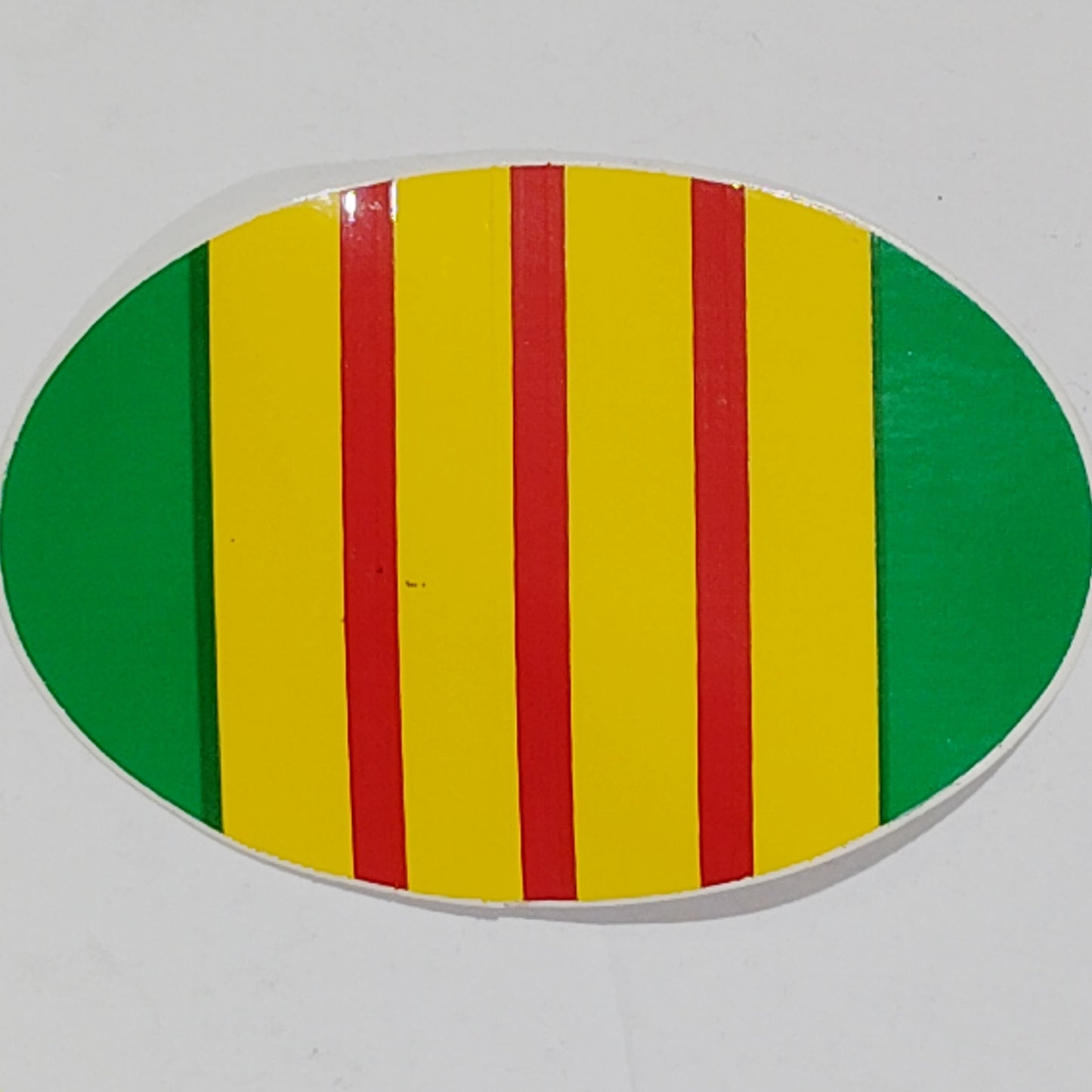 Vietnam Veteran Ribbon Decal – 3" x 2" Oval – Vinyl – Outside Window Mount