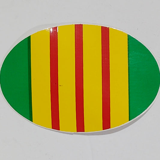 Vietnam Veteran Ribbon Decal – 3" x 2" Oval – Vinyl – Outside Window Mount