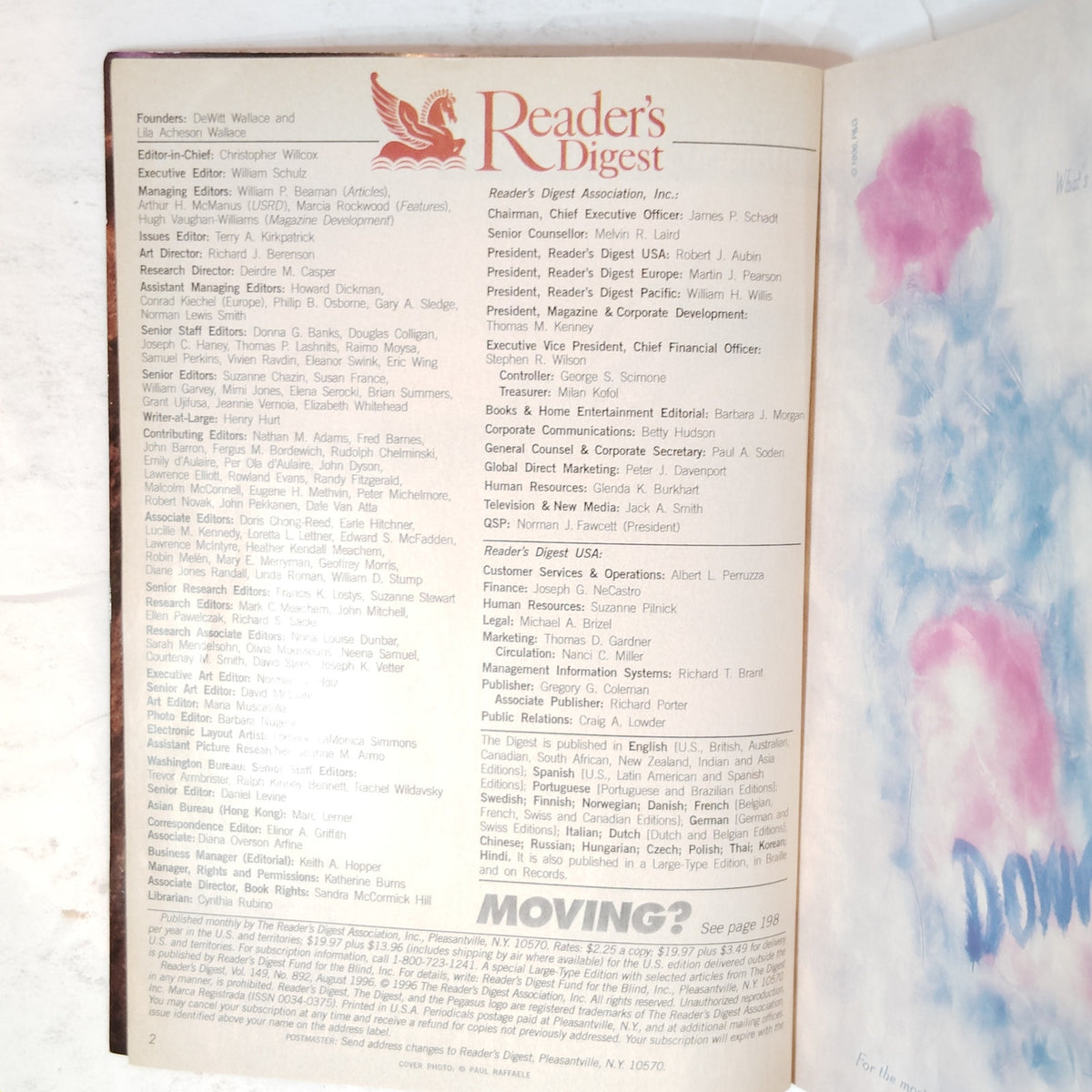 Reader's Digest August 1996 Vintage Magazine - The People That Time Forgot