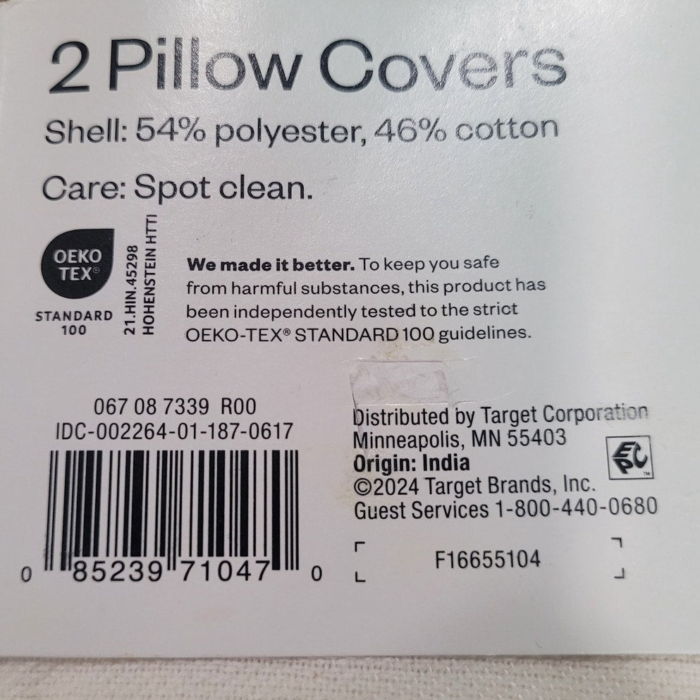 2-Pack Reversible Woven Square Throw Pillow Covers Ivory Jacquard 18"x18"