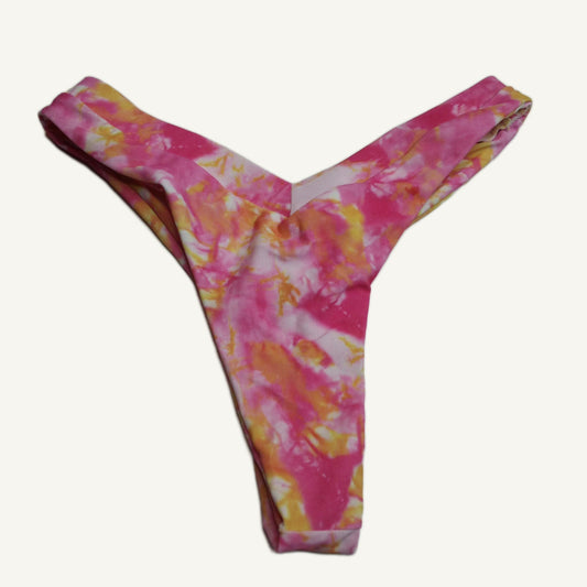 L Pink & Yellow Tie-Dye Bikini Bottoms - Unbranded Swimwear