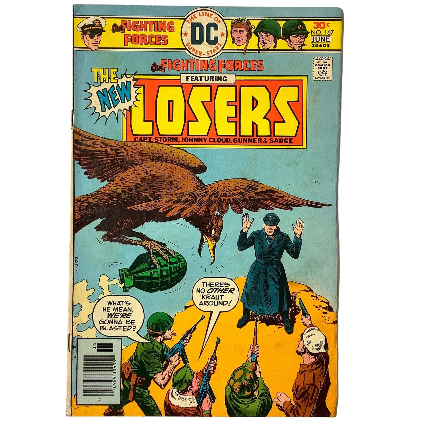 DC Comics, Our Fighting Forces #167, The Losers, Jun 1976, VF+ 8.5