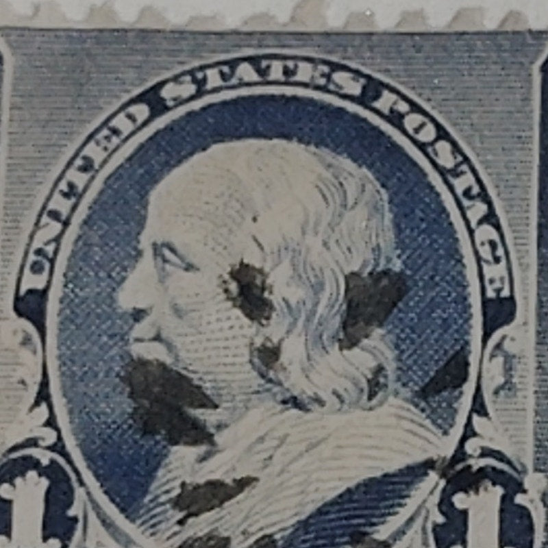 1890s U.S. Postage Stamp – 1¢ Benjamin Franklin – Blue/Ultramarine – Used