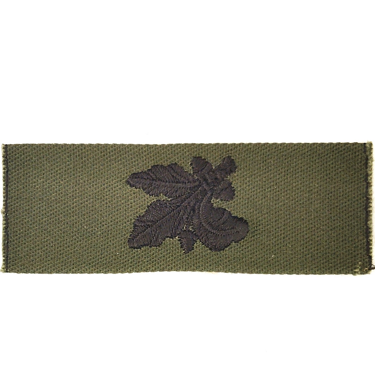 US Navy Supply Officer Collar Device Patch Black on ODG Folded Twill 3" × 1"