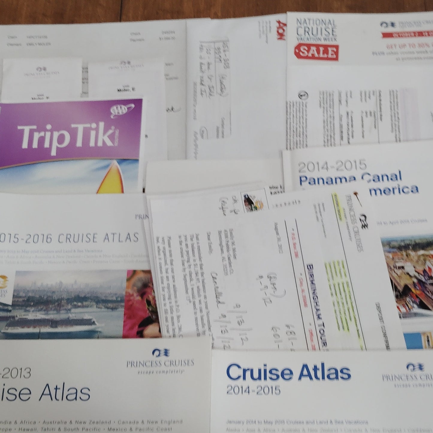 Princess Cruises 2014-2015 Panama Canal Cruise Atlas & Ephemera Lot